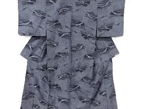 抽象模様織り出し手織り紬着物